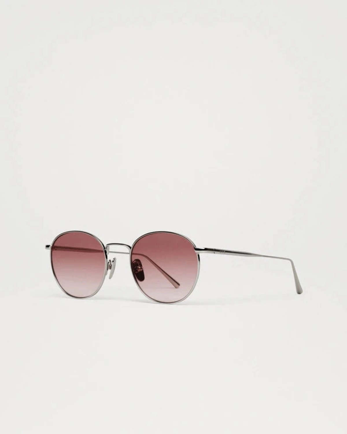 Chimi Eyewear Round Silver Burgundy Gradient Sunglasses - Image 5 of 5