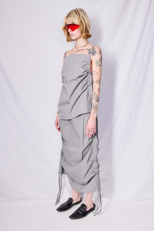 Baserange Ziti Grey Pictorial Strap Top | Garmentory