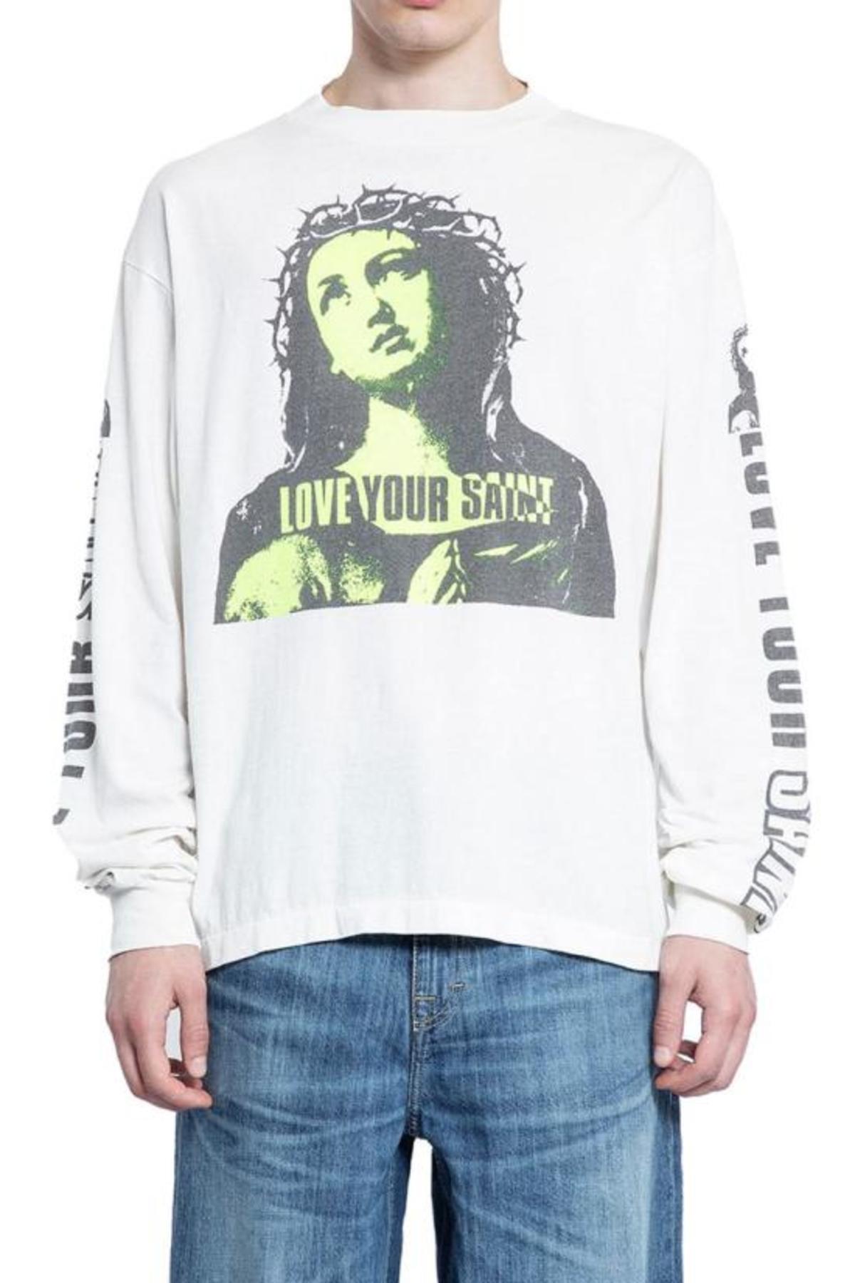 Saint Mxxxxxx Long Sleeve T-shirt Top - White | Garmentory
