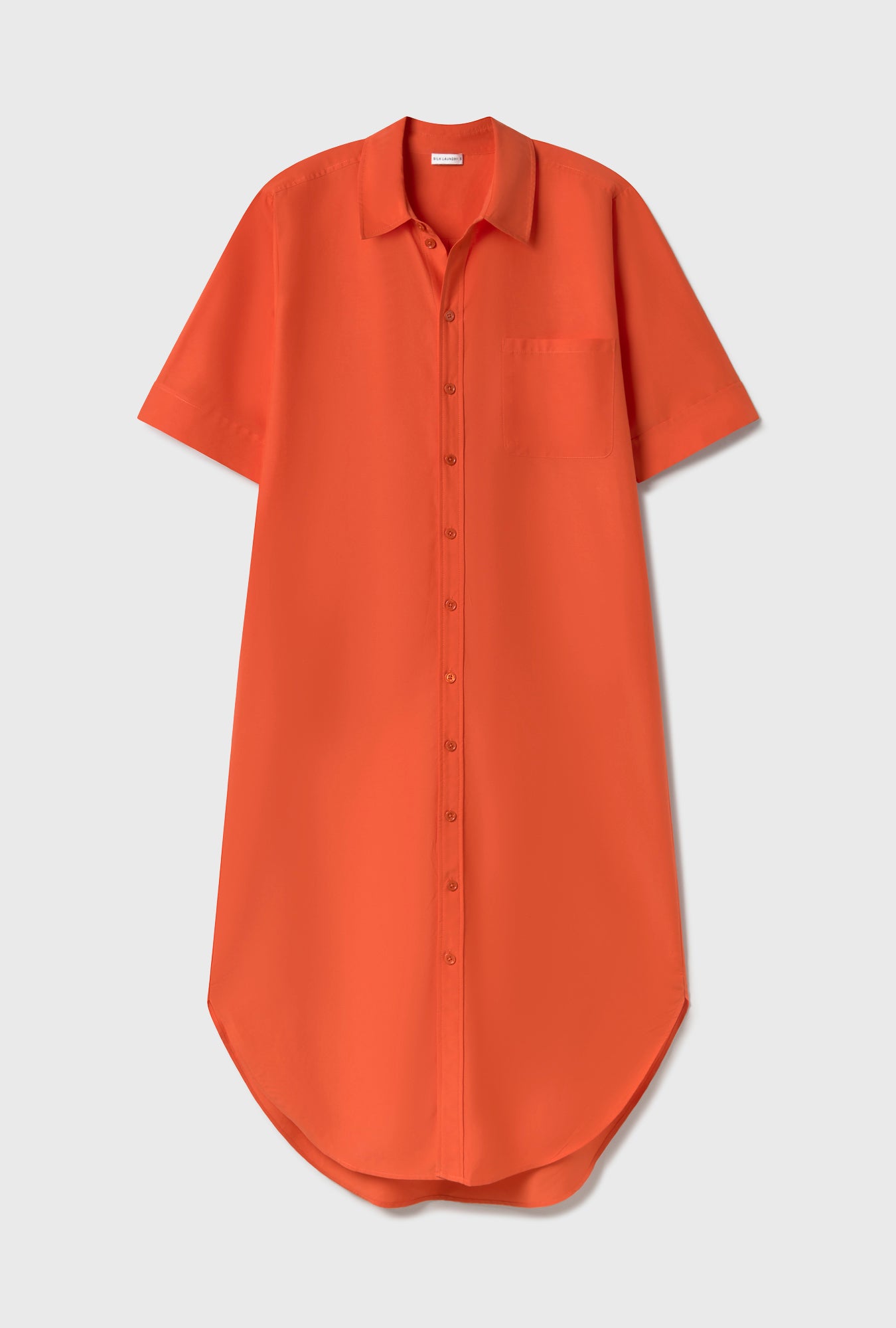 orange silk shirt dress Suzannah London