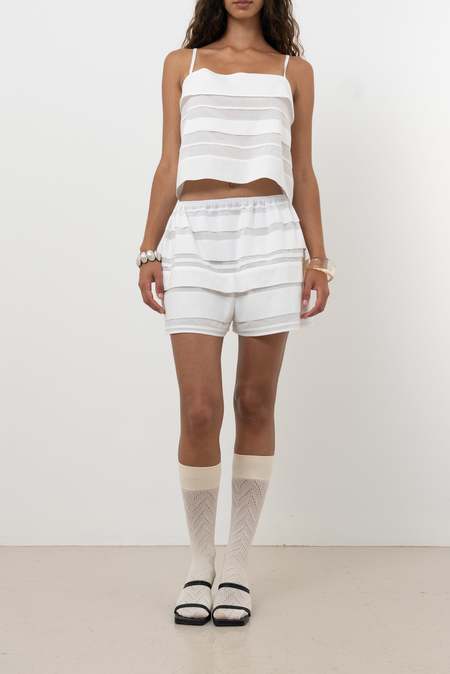 AMOMENTO Glossy Banding Shorts - Mint | Garmentory