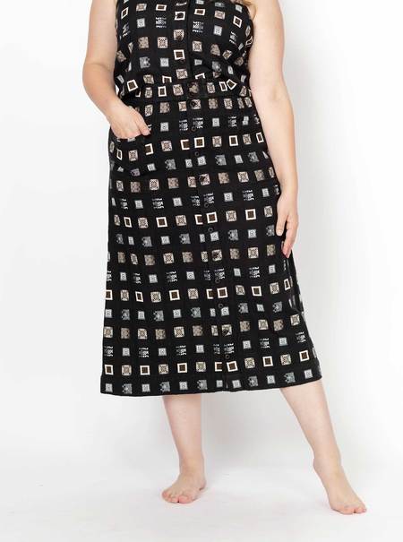 Ganni Bonded Crepe Skirt With Butterfly Hardware - Black