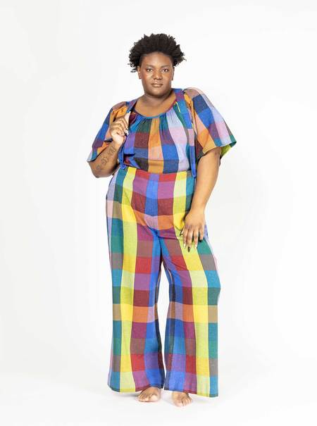 パンツ Marni Multicolor Houndstooth Wool Blend Straight Pants Marni Houndstooth Wool Blend Straight Pants - Multicolor