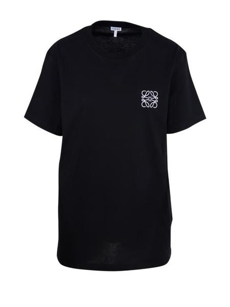 LOEWE Cotton Embroidered Anagram T-Shirt - Navy Blue