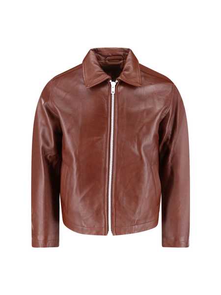 ジャケット・アウター sunflower leather jacket Sunflower zip-front Leather Jacket | Black | FARFETCH