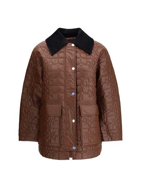★Ganni★ Ripstop quilted jacket brown F7328377 GANNI Quilted Ripstop Jacket | endource