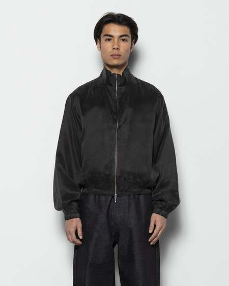 COMMON DIVISOR Vale Stand Collar Jacket - Black Denim