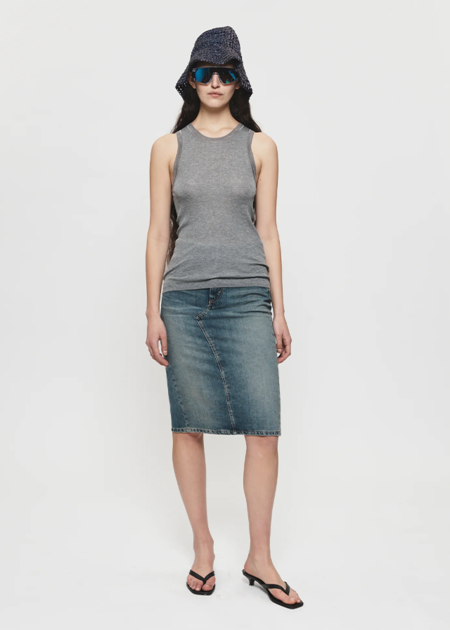 604service Onyx Denim Skirt - Washed Black | Garmentory
