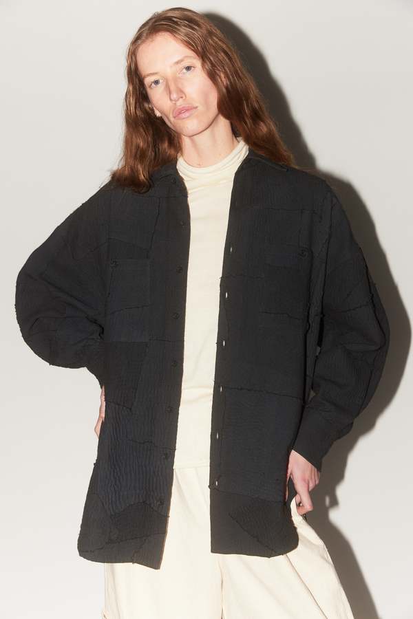 11.11 ELEVEN ELEVEN Patchwork Shirt Jacket 11.11 ELEVEN ELEVEN Patchwork Shirt Jacket