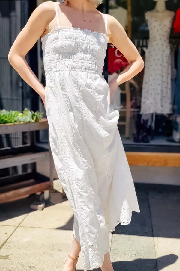 Z Supply Dani Embroidered Midi Dress - White | Garmentory Z Supply Dani Embroidered Midi Dress - White | Garmentory