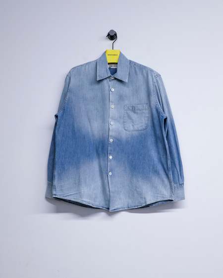 MHL. BLACK WARP COTTON DENIM スモック長袖シャツ MHL Smock Shirt Black Denim Cotton – Neighbour