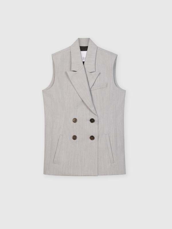 DL THE LABEL Wool Blend Double Breasted Vest