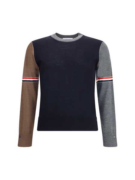 Thom Browne Baby Cable Rib Stitch Cotton Pullover - Gray