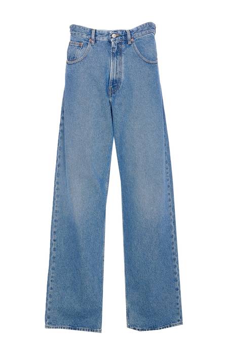 パンツ mm6 crease effect wide leg jeans 23aw MM6 Maison Margiela Men's' Crease Effect Wide Leg Jeans in