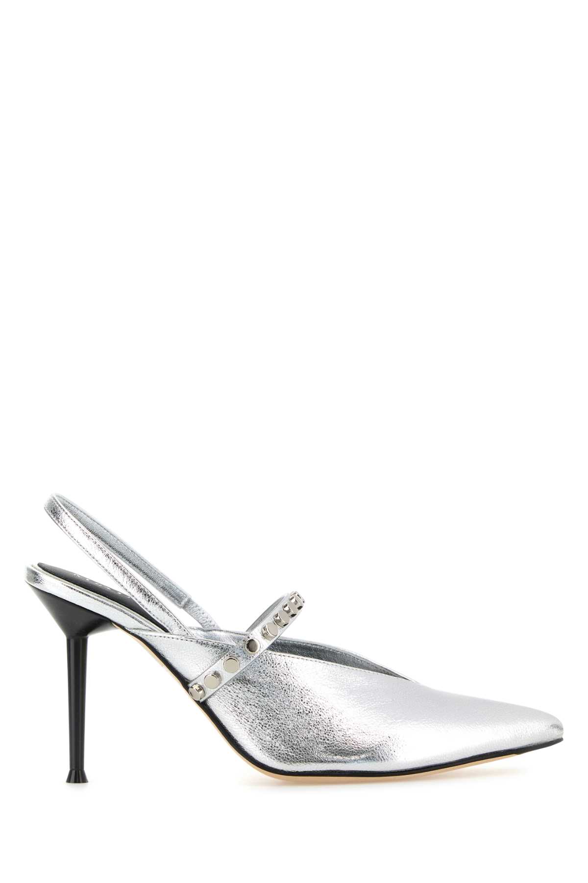 パンプス ALEXANDER MCQUEEN SILVER LEATHER REVEL PUMPS Alexander McQueen Revel Pumps - Silver | Garmentory