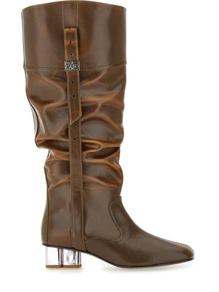 Ganni Reptile Effect Texan Boot - Black | Garmentory
