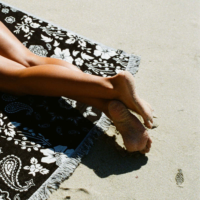 Slowtide Axel Driftweave Turkish Towel - Black Slowtide Axel Driftweave Turkish Towel - Black