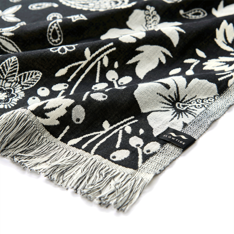 Slowtide Axel Driftweave Turkish Towel - Black Slowtide Axel Driftweave Turkish Towel - Black