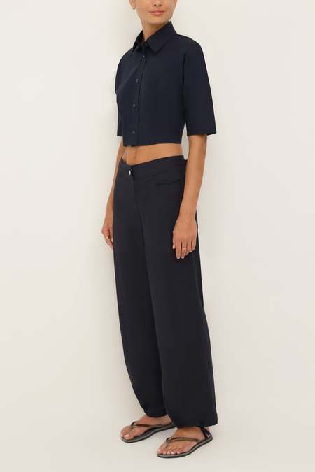 Ganni Mid-Waist Wide-Leg Suit Pants - Green | Garmentory