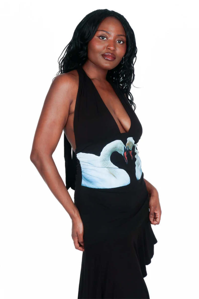 Tyler McGillivary Swan Halter Dress