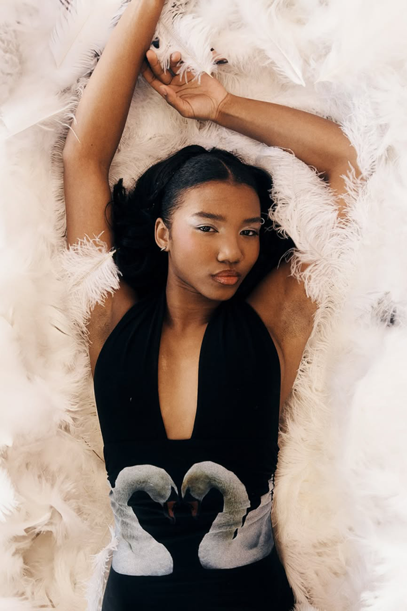 Tyler McGillivary Swan Halter Dress