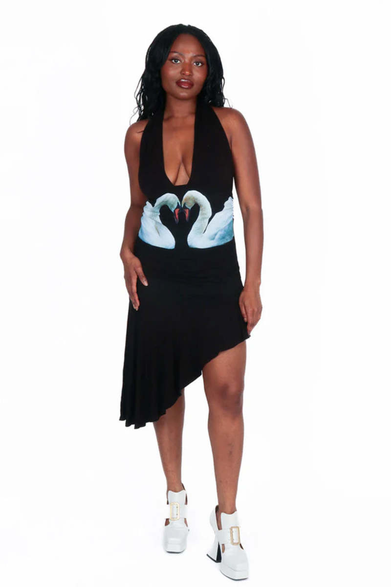 Tyler McGillivary Swan Halter Dress