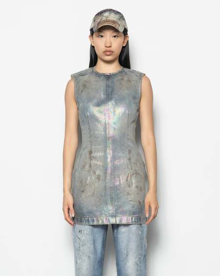 Acne Studios Mid-Blue Cotton Denim Mini Dress - Blue