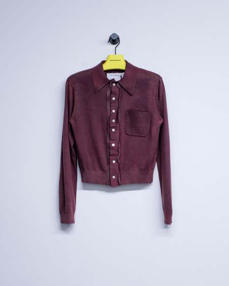 トップス camiel fortgens RESEARCH SHIRT rib knit Camiel Fortgens Blue Research Shirt Camiel Fortgens