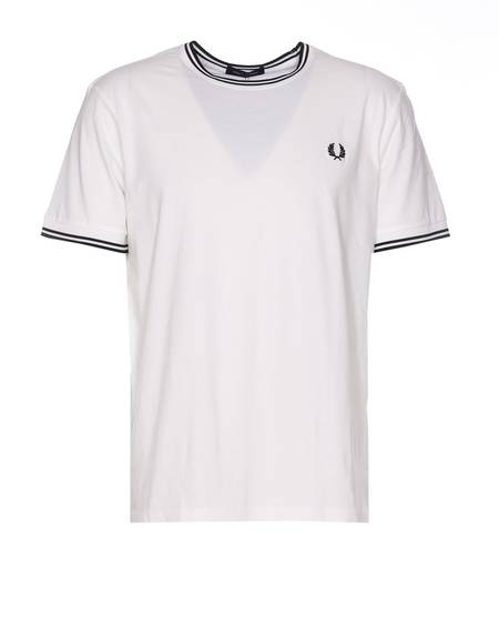 Fred Perry x Raf Simons Tape Detail T-Shirt - Black | Garmentory