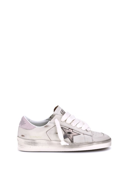 Golden Goose Super-Star Sabot Leather Upper Glitter White