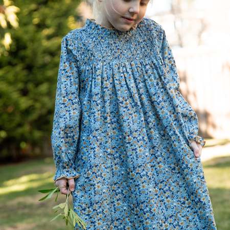 ワンピース 2024ss Bonjour ibiza dress Blue 10Y long Kids Bonjour Ibiza Dress - Blue Flowers | Garmentory