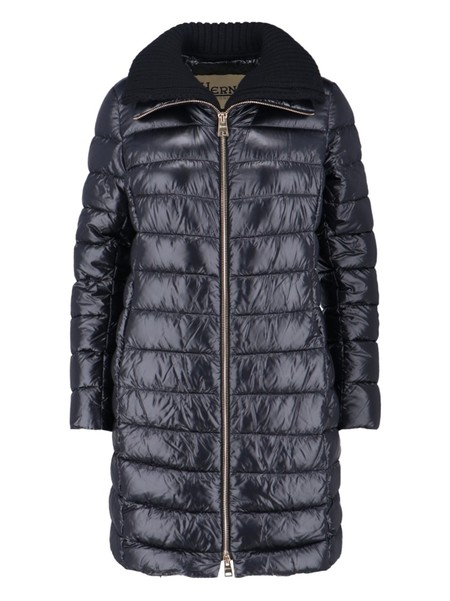Herno 3/4 Length Puffer Jacket With Knit Sleeves Jacket