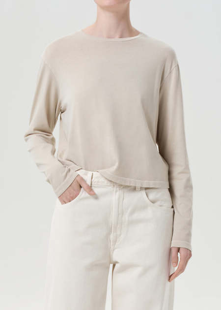 Paloma Wool ARCANGEL Printed Long Sleeve Top - Mid Grey