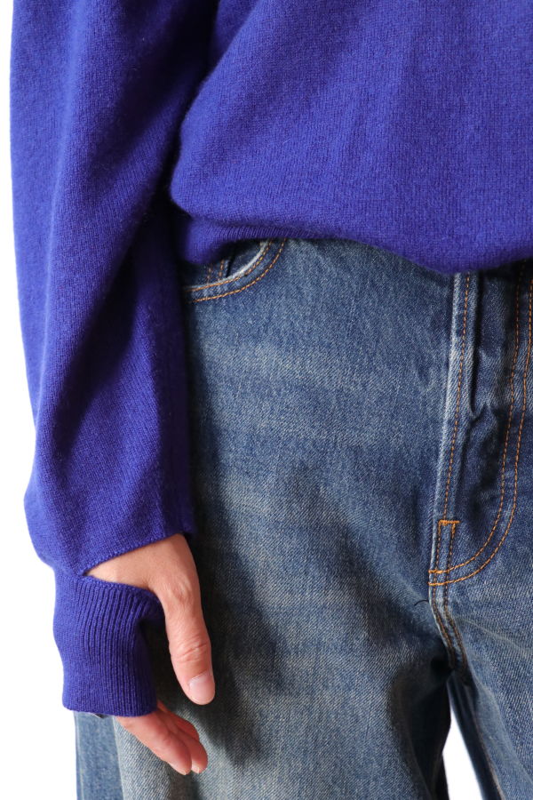 Tibi Washable Cashmere Easy Polo Sweater - Ink Blue