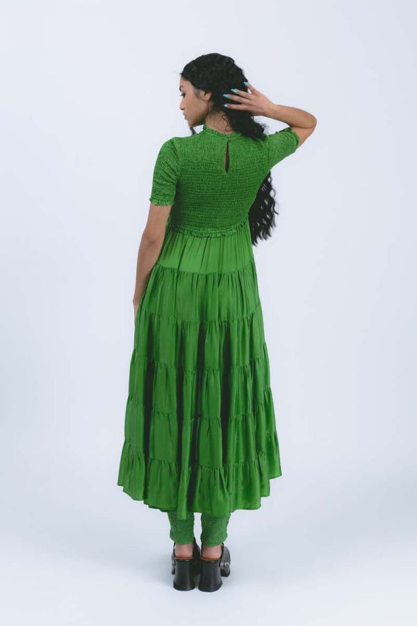 Abacaxi Smocked High Low Dress