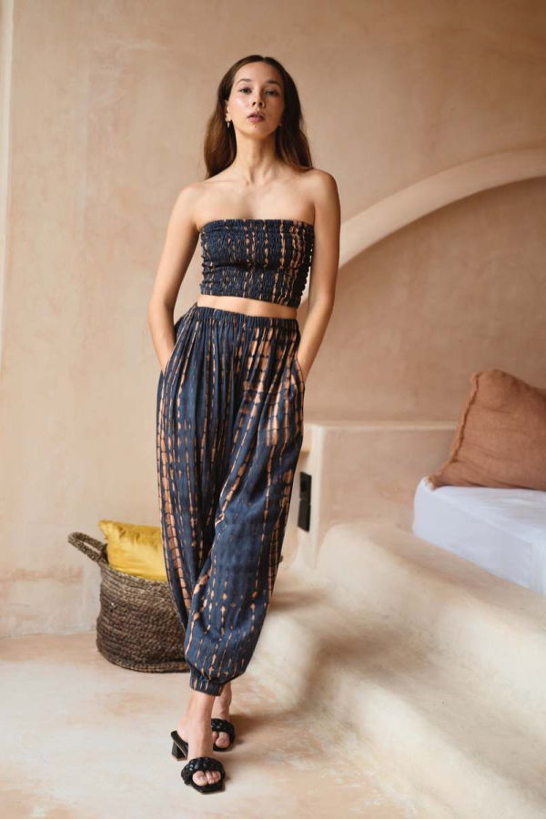 Pink Haley Jane Balloon Pants With Matching Tube Top Set