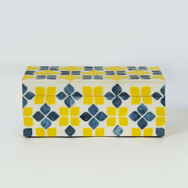Mela Artisans Marigold Mosaic Inlay Box