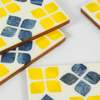 Mela Artisans Marigold Mosaic Inlay Coasters - Thumbnail 3