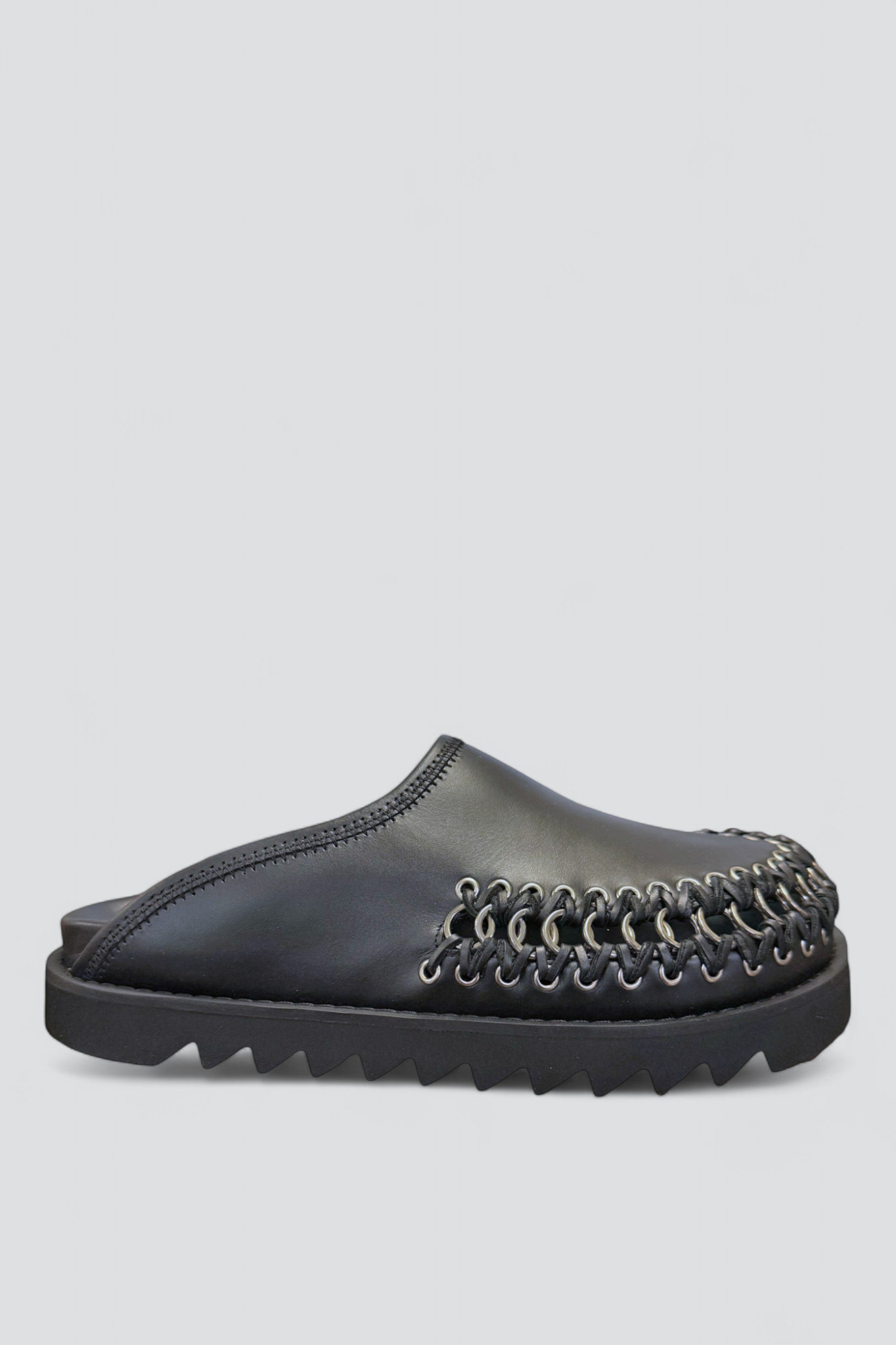 Toga Virilis Black Leather Braided Clog | Garmentory