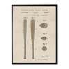 Antique Curiosities Baseball Bat Patent Framed Print - Thumbnail 1