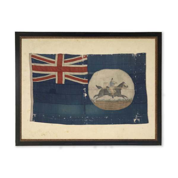 Antique Curiosities British Flag in Black and Gold-Beaded Frame Framed Print