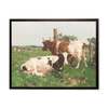 Antique Curiosities Cows in Pasture Scene Framed Art Print - Thumbnail 1