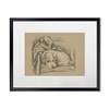 Antique Curiosities Dog with Hat Sketch Print in Black Frame - Thumbnail 1