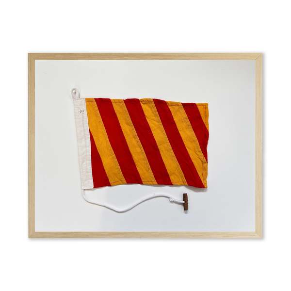 Antique Curiosities Red and Yellow Striped Flag Framed Print