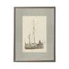 Antique Curiosities Sailboat Painting in Silver-Beaded Frame Framed Art - Thumbnail 1