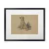 Antique Curiosities Sitting Dog Sketch Print in Black Frame - Thumbnail 1