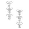 Self-Portrait Micro Bow Crystal Tiered Earrings - Silver - Thumbnail 1
