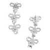 Self-Portrait Micro Bow Crystal Tiered Earrings - Silver - Thumbnail 2
