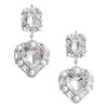 Self-Portrait Crystal Pearl Heart Earrings - Silver - Thumbnail 1