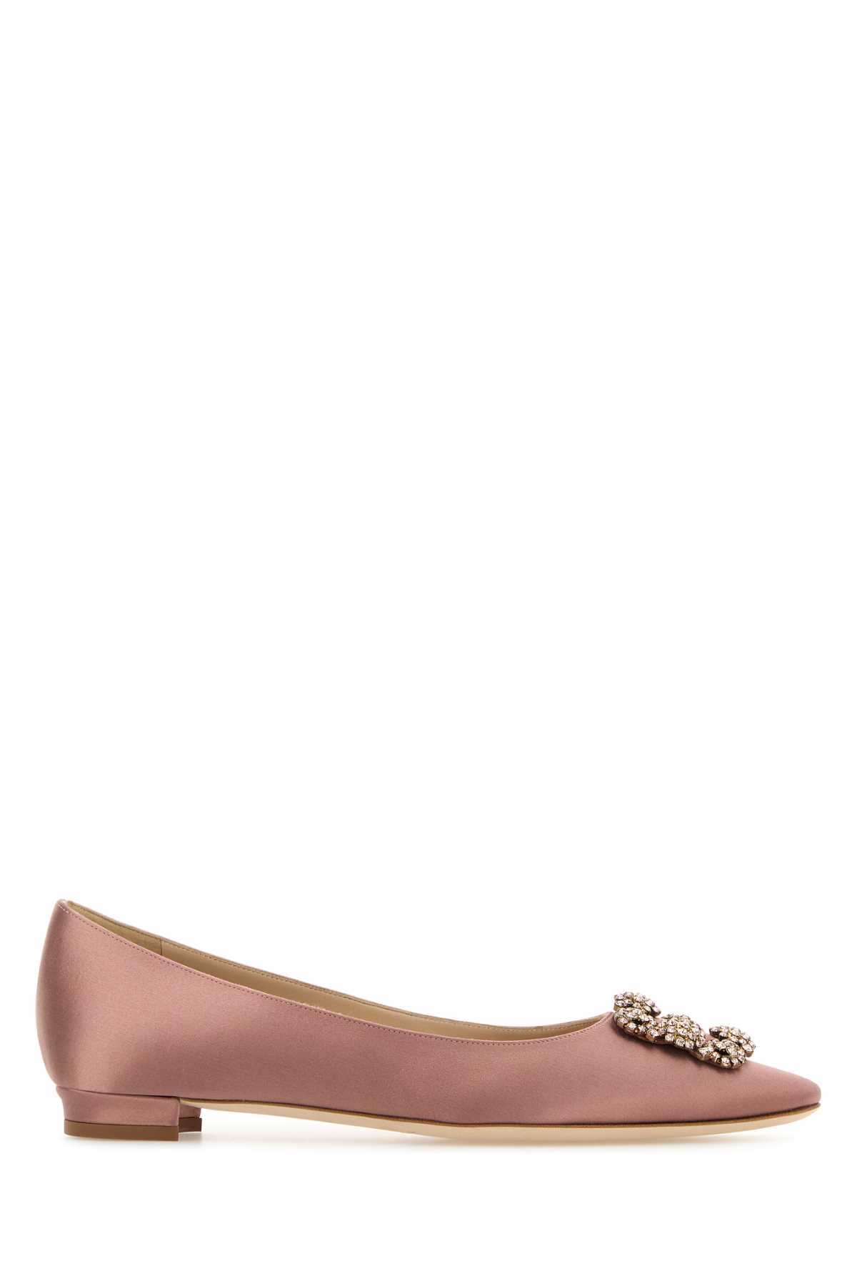 Manolo Blahnik Hangisi Ballerinas - Antiqued Pink - Image 1 of 2